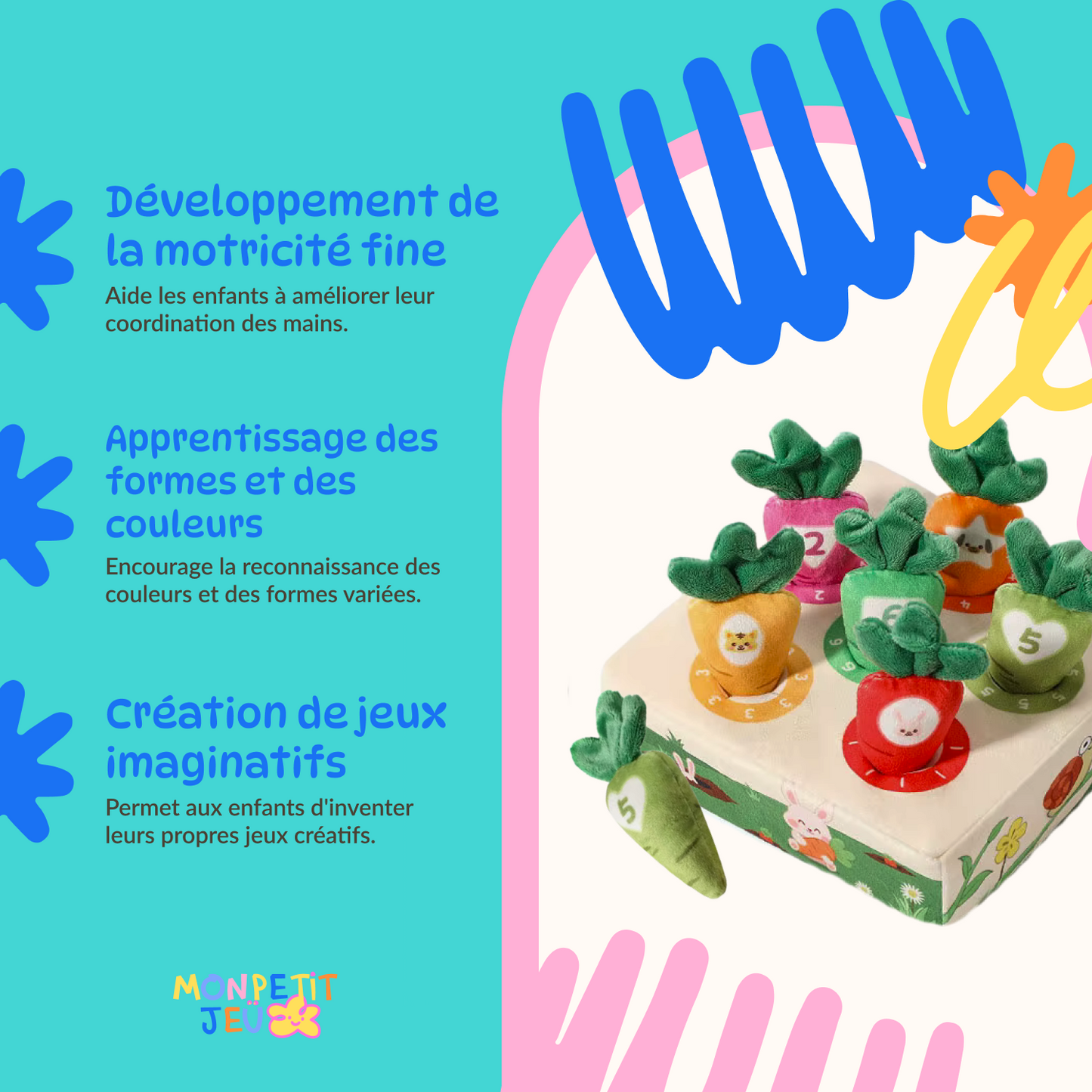 Jouet Montessori motricité Fine (+1 an)